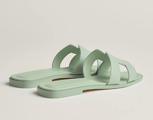 Hermes Oran Vert D'eau Sandals