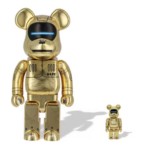 Bearbrick x BAPE x Hajime Sorayama Baby Milo 100% & 400% Set Gold