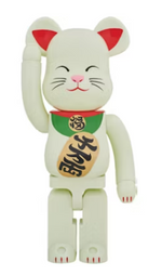 Load image into Gallery viewer, Bearbrick Beckoning Cat Luminous 1000% White
