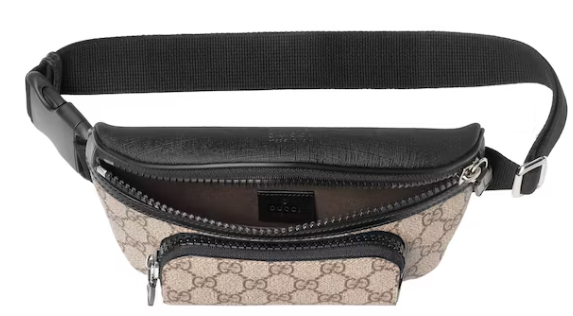 Gucci Front Pocket Belt Bag GG Supreme Small Black/Beige