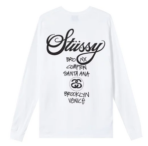 Stussy x Dover Street Market World Tour Long-Sleeve Tee 'White'