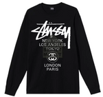 Load image into Gallery viewer, Stussy x Dover Street Market World Tour Long-Sleeve Tee &#39;Black&#39;
