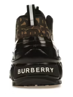 Burberry Arthur Monogram Print Black Bridle Brown