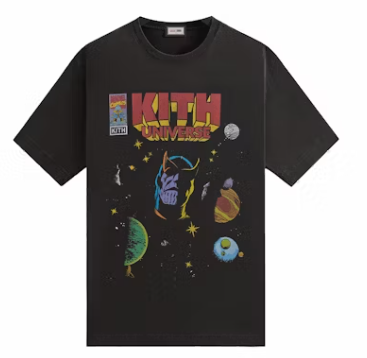 Kith x Marvel Universe Graphic Vintage Tee Black