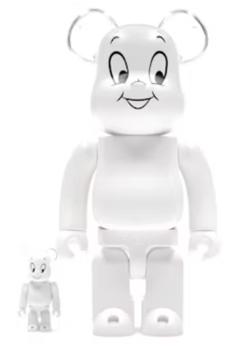 Bearbrick Casper the Friendly Ghost 100% & 400% Set White