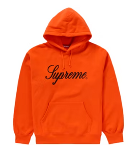 Supreme Embroidered Script Hooded Sweatshirt Orange