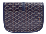 Load image into Gallery viewer, Goyard Navy Blue Chevron Print Coated Canvas Belvedere II MM Crossbody Bag
