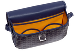 Load image into Gallery viewer, Goyard Navy Blue Chevron Print Coated Canvas Belvedere II MM Crossbody Bag
