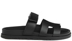 Load image into Gallery viewer, Hermes Chypre Sandal Noir Calfskin Leather
