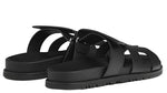 Load image into Gallery viewer, Hermes Chypre Sandal Noir Calfskin Leather
