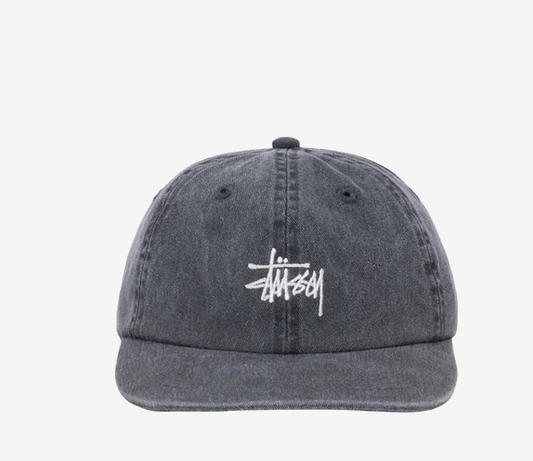 Stussy Washed Stock Low Pro Cap Charcoal