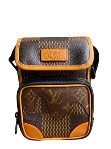 Louis Vuitton x Nigo Amazone Messenger Damier Ebene Giant Nano Brown (Pre-owned)