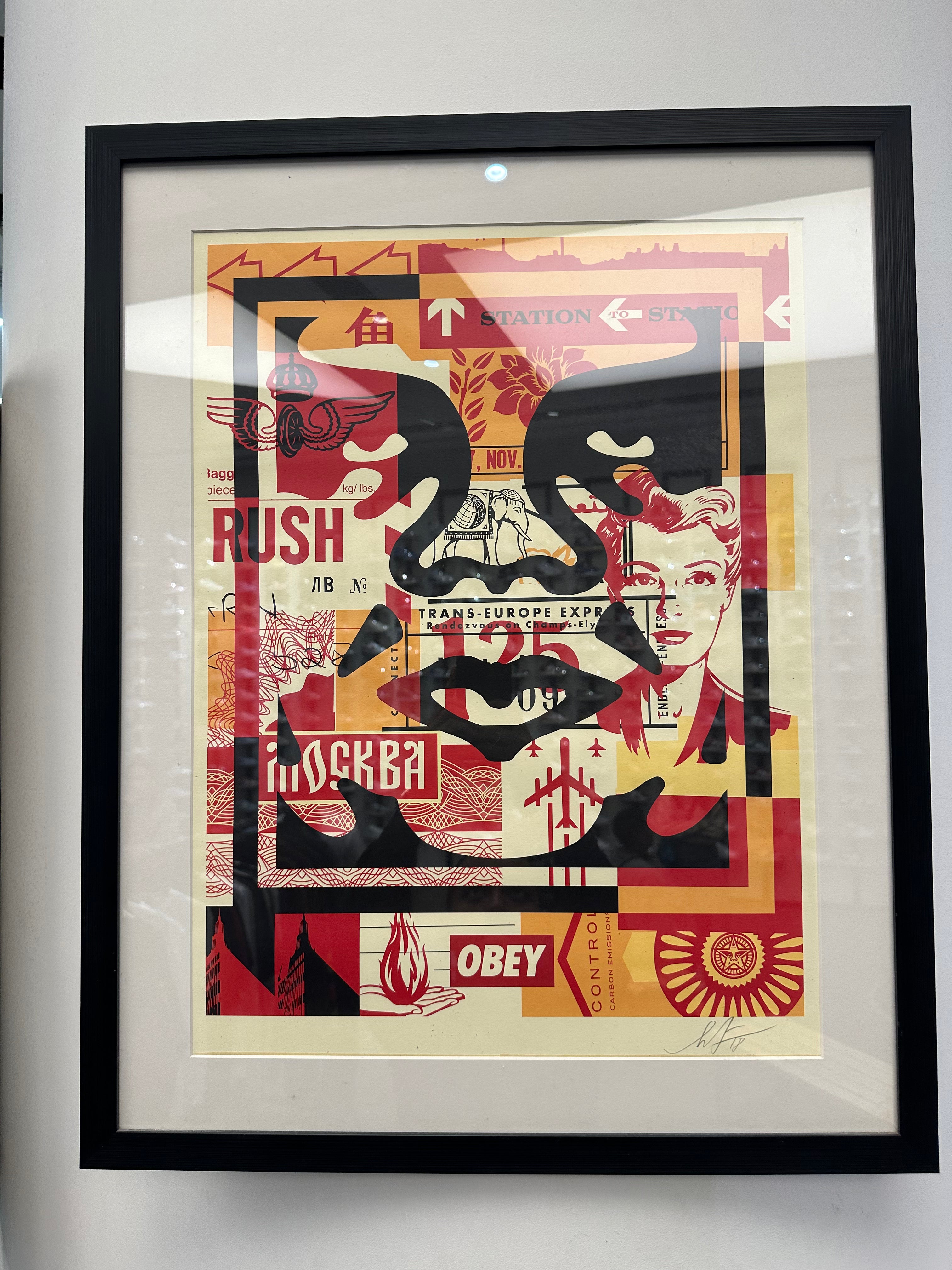 SHEPARD FAIREY Obey Three Faces Collage no.2 (Signed & Framed)