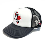 Load image into Gallery viewer, Loud Kiss Black Trucker Hat
