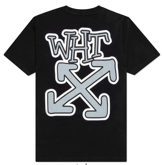 OFF-WHITE CARLOS ARROW SLIM S/S TEE (BLACK/WHITE)