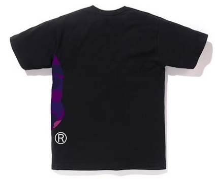 BAPE Color Camo Side Big Ape Head Tee Black/Purple