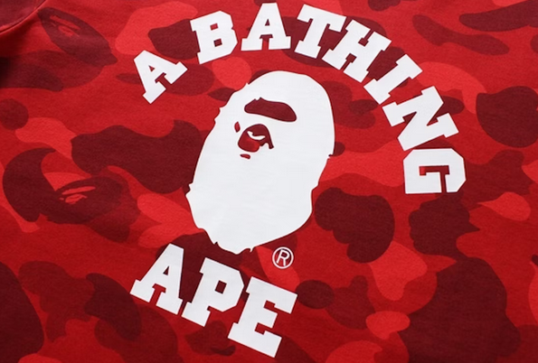 BAPE Color Camo College Tee Red – shoegamemanila