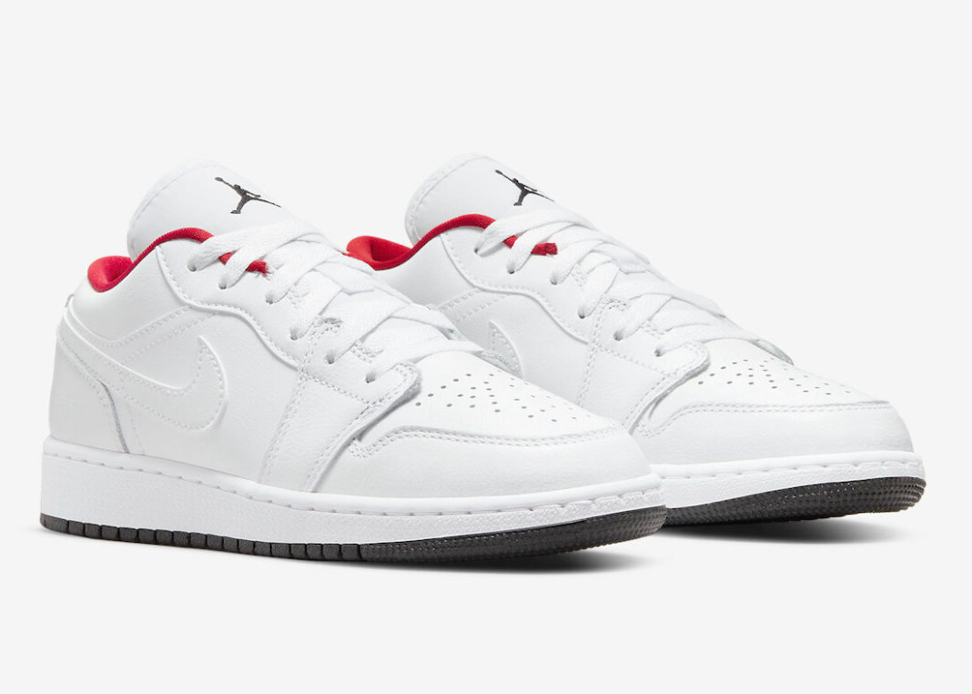 Jordan 1 Low White Red Black (GS)