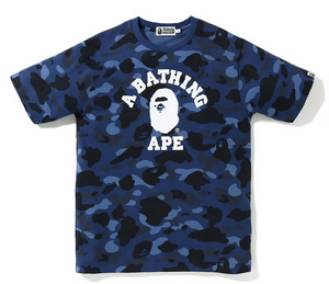 BAPE Color Camo College Tee Blue