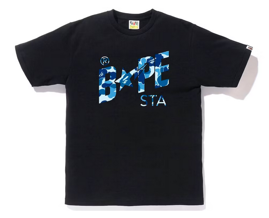 BAPE ABC Camo Bape Sta Logo Tee Black Blue