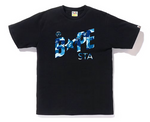 Load image into Gallery viewer, BAPE ABC Camo Bape Sta Logo Tee Black Blue
