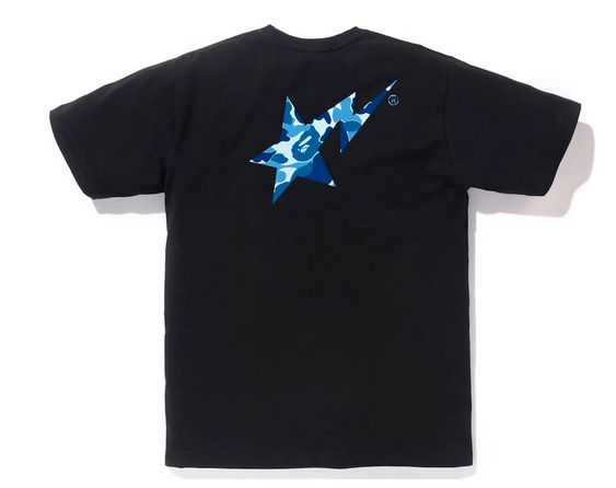 BAPE ABC Camo Bape Sta Logo Tee Black Blue
