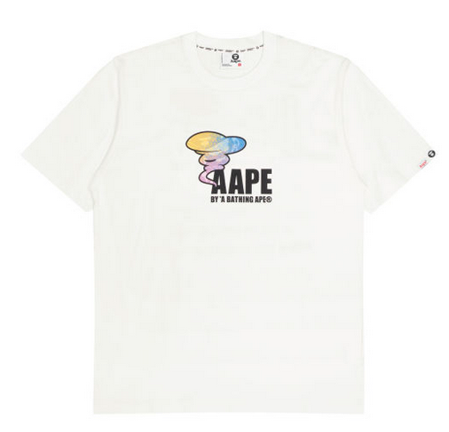 AAPE Moonface graphic cotton tee WHITE