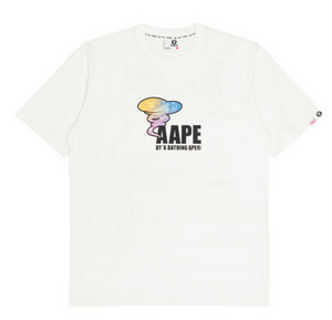 AAPE Moonface graphic cotton tee WHITE