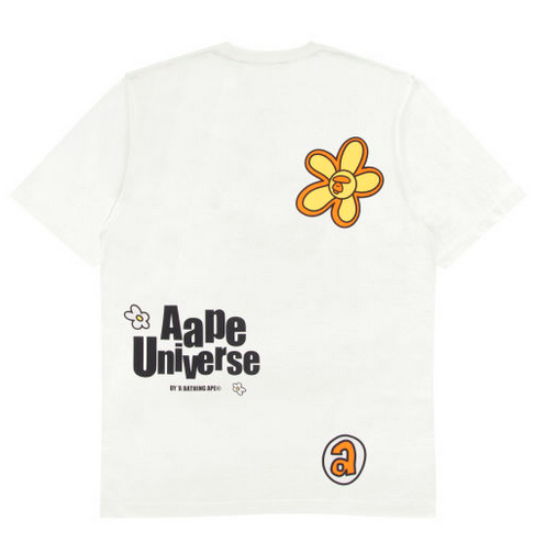 AAPE Moonface graphic cotton tee WHITE