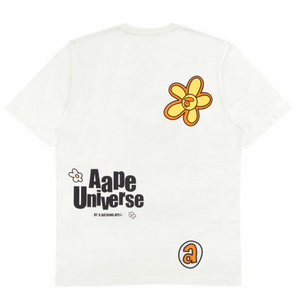 AAPE Moonface graphic cotton tee WHITE
