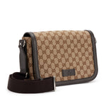 Load image into Gallery viewer, Gucci Beige GG Canvas Small Crossbody Messenger Bag Silver Hardware
