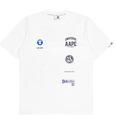 AAPE Moonface patch logo tee WHITE