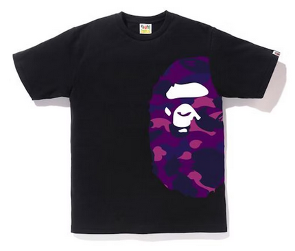 BAPE Color Camo Side Big Ape Head Tee Black/Purple