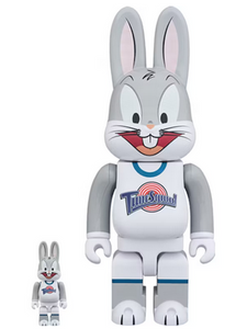 Bearbrick x Space Jam Rabbrick Bugs Bunny 100% & 400% Set Grey