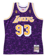 Load image into Gallery viewer, BAPE x Mitchell &amp; Ness Los Angeles Lakers Jersey Purple

