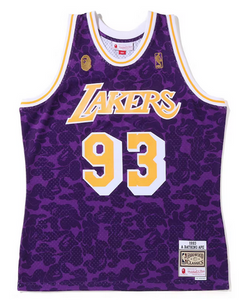 BAPE x Mitchell & Ness Los Angeles Lakers Jersey Purple