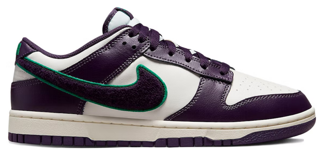 Nike Dunk Low Chenille Swoosh Sail Grand Purple