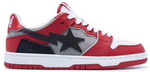 A Bathing Ape Bape SK8 Sta Red Grey