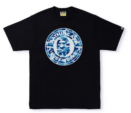 BAPE ABC Camo Single Color Busy Works Tee Black Blue