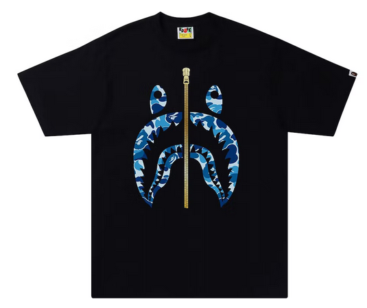 BAPE ABC Camo Gold Zip Shark Tee (SS23) Black Blue