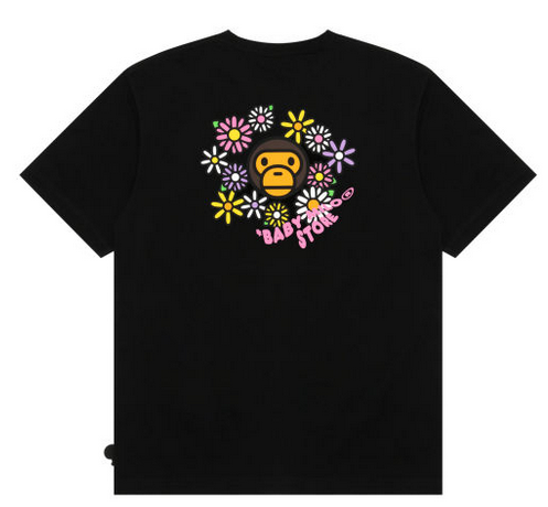 Baby Milo short sleeve Flower Tee Black