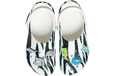 Crocs Classic Clog Ron English Party Animals Zebra White