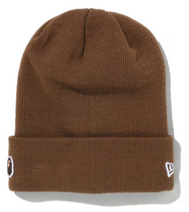 BAPE Ape Head One Point New Era Knit Beanie Brown