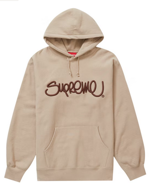 Supreme Raised Handstyle Hooded SweatshirtDark Taupe