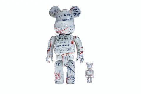 Bearbrick Jean-Michel Basquiat 2 100% & 400% Set White