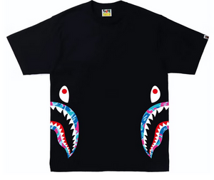 BAPE Marble Camo Side Shark Tee Black