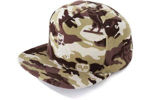 BAPE x OVO Woodland Camo Snapback Cap Beige