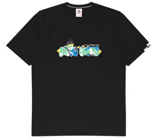 AAPE Moonface logo graphic tee Black