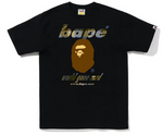 Load image into Gallery viewer, BAPE Block Check WGM Ape Head Tee Black Beige
