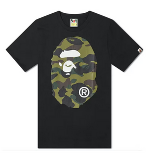 BAPE A Bathing Ape 1st Camo Big Ape Head RLX Tee Black/Green